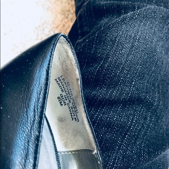 Navy Blue leather wedge heel - Picture 5 of 6